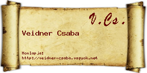 Veidner Csaba névjegykártya