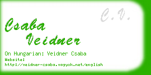 csaba veidner business card